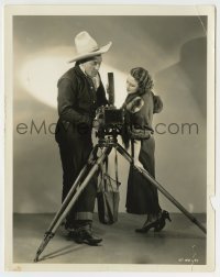 5s874 THRILL HUNTER candid 8x10.25 still '33 Buck Jones learns about camera from Dorothy Revier!
