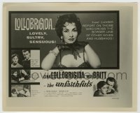 5s915 UNFAITHFULS 8.25x10 still '60 great image of Gina Lollobrigida used on the half-sheet!