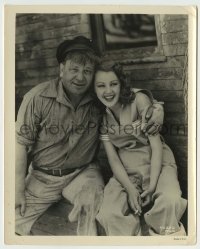 5s942 WALLACE BEERY/VIRGINIA GREY 8.25x10.25 still '39 great candid on the set of Thunder Afloat!