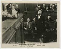 5s968 WITNESS FOR THE PROSECUTION 8x10.25 still '58 Tyrone Power & Marlene Dietrich in courtroom!