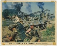 5s012 KELLY'S HEROES color English FOH LC '70 Clint Eastwood by tank on World War II battleground!