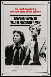 5t031 ALL THE PRESIDENT'S MEN 1sh '76 Dustin Hoffman & Robert Redford as Woodward & Bernstein!