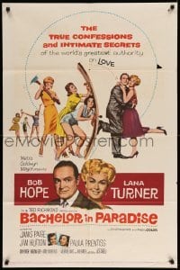 5t055 BACHELOR IN PARADISE 1sh '61 world's greatest lover Bob Hope romances sexy Lana Turner!