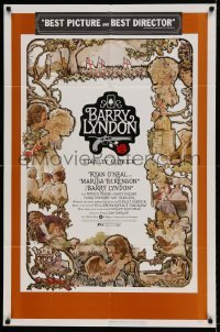 5t066 BARRY LYNDON 1sh '75 Stanley Kubrick, Ryan O'Neal, colorful art of cast by Gehm!