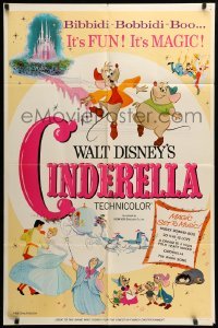 5t165 CINDERELLA style A 1sh R65 Walt Disney classic romantic musical cartoon, great fantasy art!