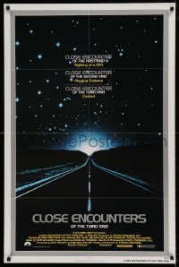 5t173 CLOSE ENCOUNTERS OF THE THIRD KIND 1sh '77 Spielberg's sci-fi classic, silver border design