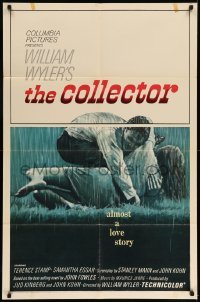 5t177 COLLECTOR 1sh '65 art of Terence Stamp & Samantha Eggar, William Wyler directed!