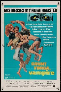 5t196 COUNT YORGA VAMPIRE 1sh '70 AIP, artwork of the mistresses of the deathmaster feeding!!