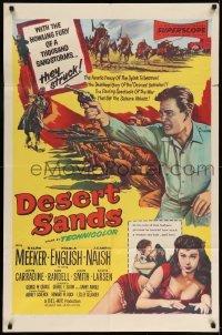 5t229 DESERT SANDS 1sh '55 with the howling fury of a thousand sandstorms, they struck!