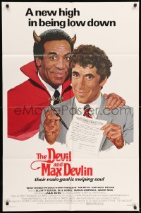 5t232 DEVIL & MAX DEVLIN 1sh '81 Disney, art of Elliott Gould & Devil Bill Cosby by Sizemore!