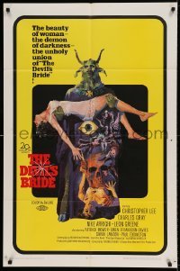 5t234 DEVIL'S BRIDE 1sh '68 wild art, the union of the beauty of woman and the demon of darkness!