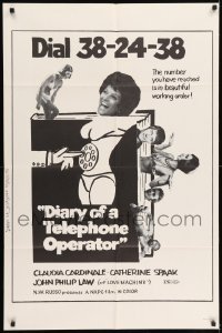 5t240 DIARY OF A TELEPHONE OPERATOR 1sh '72 art of sexy Claudia Cardinale & Catherine Spaak