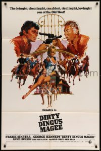 5t245 DIRTY DINGUS MAGEE style B 1sh '70 art of Frank Sinatra & Kennedy holding guns on each other!