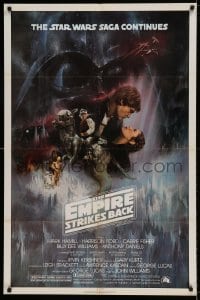5t271 EMPIRE STRIKES BACK 1sh '80 classic Gone With The Wind style art by Kastel!