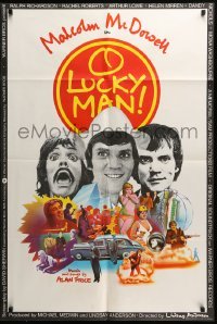 5t628 O LUCKY MAN English 1sh '73 3 images of Malcolm McDowell, directed by Lindsay Anderson!