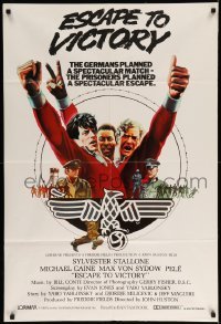 5t932 VICTORY English 1sh '81 John Huston, Stallone, Caine & Pele, Escape to Victory!