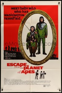 5t275 ESCAPE FROM THE PLANET OF THE APES 1sh '71 meet Baby Milo who has Washington terrified!