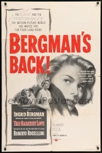 5t277 EUROPA '51 1sh '54 Ingrid Bergman's back, Roberto Rossellini's The Greatest Love!