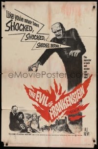 5t280 EVIL OF FRANKENSTEIN 1sh '64 Cushing, Hammer, he's back & no one can stop him!