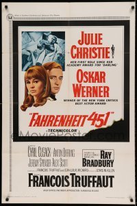 5t287 FAHRENHEIT 451 1sh '67 Francois Truffaut, Julie Christie, Oskar Werner, Ray Bradbury!