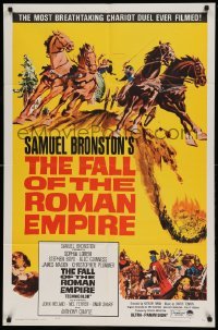 5t288 FALL OF THE ROMAN EMPIRE 1sh '64 Anthony Mann, Sophia Loren, cool chariot race art!