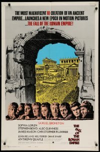 5t289 FALL OF THE ROMAN EMPIRE style A 1sh '64 Anthony Mann, Loren, top cast, cool fight art!