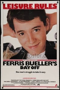 5t298 FERRIS BUELLER'S DAY OFF 1sh '86 c/u of Matthew Broderick in John Hughes teen classic!