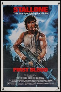 5t303 FIRST BLOOD 1sh '82 artwork of Sylvester Stallone as John Rambo by Drew Struzan!