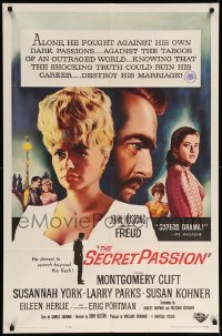 5t332 FREUD 1sh '63 John Huston, Montgomery Clift, Susannah York, The Secret Passion!