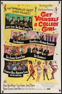 5t343 GET YOURSELF A COLLEGE GIRL 1sh '64 hip-est happiest rock & roll show, Dave Clark 5 & more!