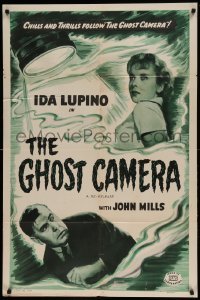 5t345 GHOST CAMERA 1sh R49 cool crime art of young sexy Ida Lupino, Henry Kendall!