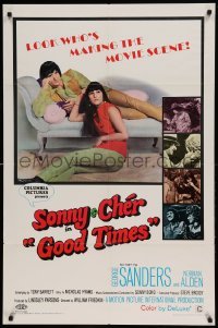 5t363 GOOD TIMES 1sh '67 first William Friedkin, great image of young Sonny & Cher on couch!