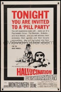 5t381 HALLUCINATION GENERATION 1sh '67 Beatniks, Sickniks & Acid-Heads are bizarre, weird & wild!