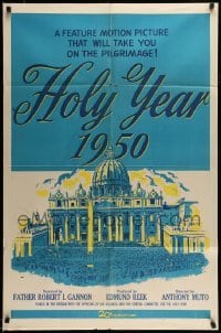 5t412 HOLY YEAR AT THE VATICAN 1sh '50 Pope documentary, filmed in the Vatican!