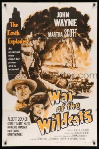 5t448 IN OLD OKLAHOMA 1sh R59 John Wayne, Martha Scott, cool artwork, War of the Wildcats!