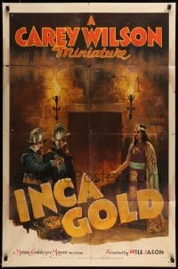 5t450 INCA GOLD 1sh '43 incredible art, documentary starring Chief Thundercloud and Marie Windsor!