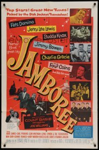 5t462 JAMBOREE 1sh '57 Fats Domino, Jerry Lee Lewis & other early rockers pictured!