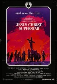 5t467 JESUS CHRIST SUPERSTAR 1sh '73 Andrew Lloyd Webber religious musical, borderless design!