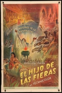 5t475 JUNGLE BOOK Spanish/US 1sh '42 Zoltan Korda classic, Sabu, re-uses Argentinean art, rare!