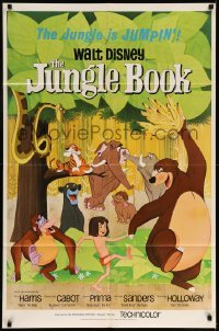 5t476 JUNGLE BOOK 1sh '67 Disney classic, great cartoon image of Mowgli & his friends!