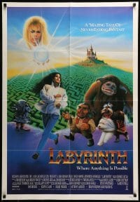 5t492 LABYRINTH int'l 1sh '86 Jim Henson, Chroney art of Bowie & Connelly, different art by Miller