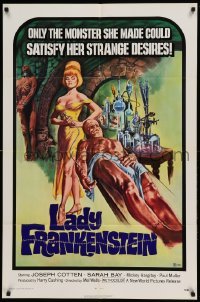 5t496 LADY FRANKENSTEIN 1sh '72 La figlia di Frankenstein, sexy Italian horror!