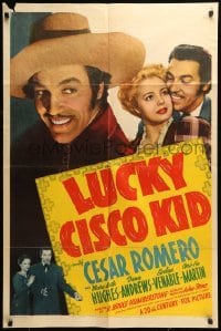 5t533 LUCKY CISCO KID 1sh '40 Cesar Romero as O' Henry's western hero, Mary Beth Hughes!