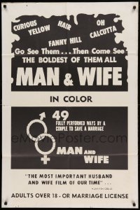 5t545 MAN & WIFE 1sh '70s 49 fully performed ways by a couple to save a marriage!