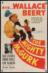 5t574 MIGHTY McGURK 1sh '46 great artwork of boxing Wallace Beery & Dean Stockwell!