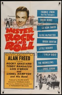 5t577 MISTER ROCK & ROLL 1sh '57 musicians Alan Freed, Little Richard, Chuck Berry!