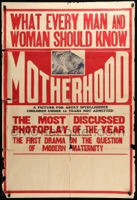 5t590 MOTHERHOOD 1sh R40s re-release of 1925 movie about science making childbirth easier, rare!