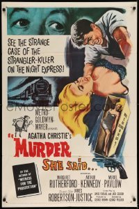 5t600 MURDER SHE SAID 1sh '61 detective Margaret Rutherford follows a strangler, Agatha Christie