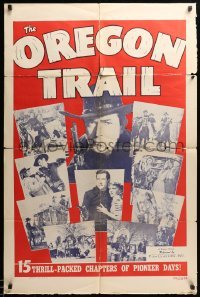 5t649 OREGON TRAIL 1sh R48 Johnny Mack Brown, western serial, cowboy western images!