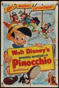 5t668 PINOCCHIO 1sh R54 Disney classic cartoon about a wooden boy who wants to be real!